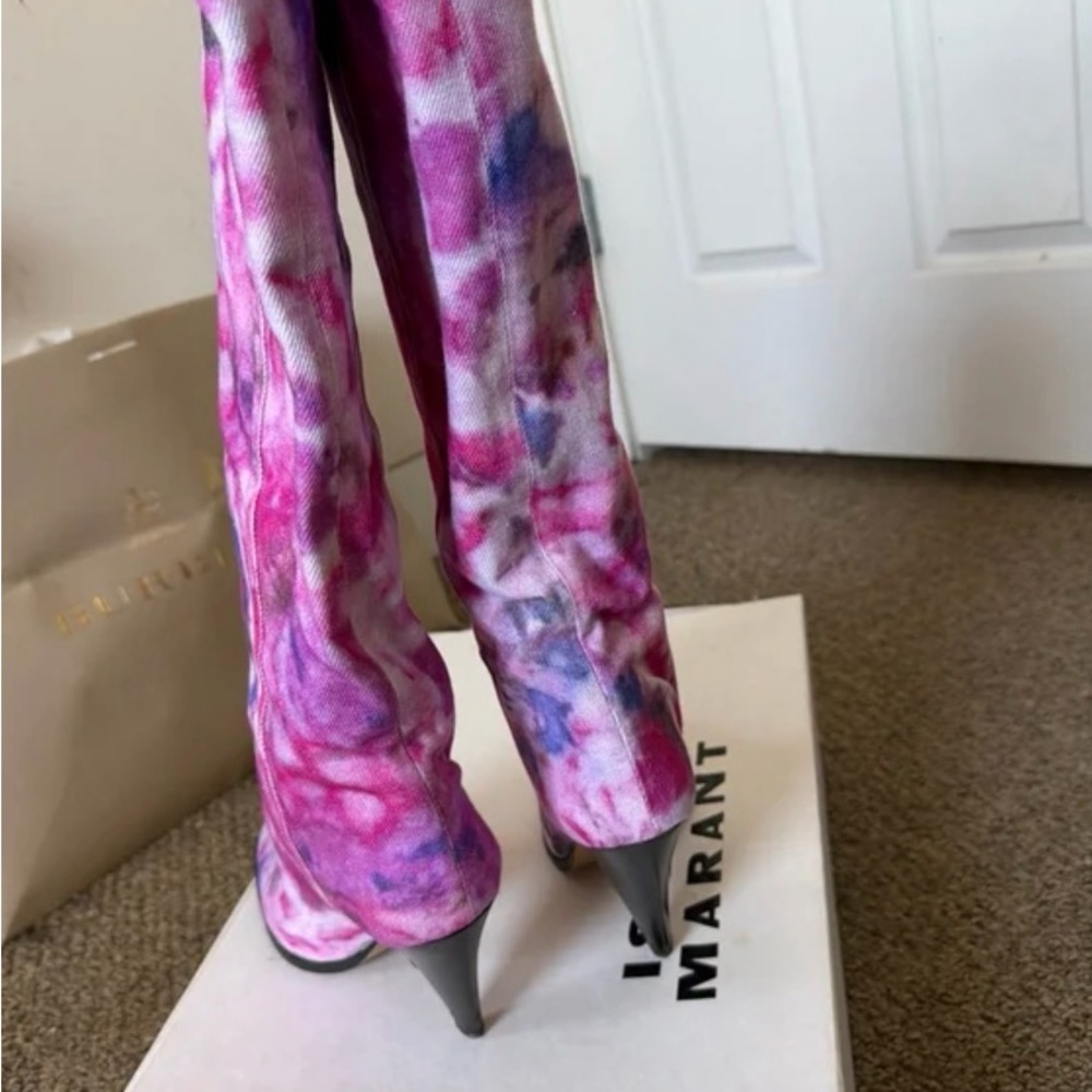 Tie-Dye Pink Over-the-Knee Boots - Picture 5 of 7
